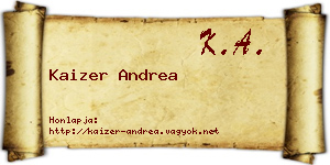 Kaizer Andrea névjegykártya