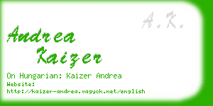 andrea kaizer business card